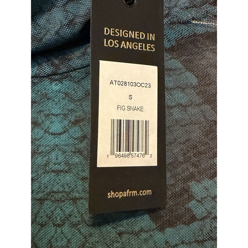 AFRM Zadie Mesh Top sz.S "Fig Snake" Sheer Turtleneck Long Sleeve Festival NWT - Picture 4 of 5